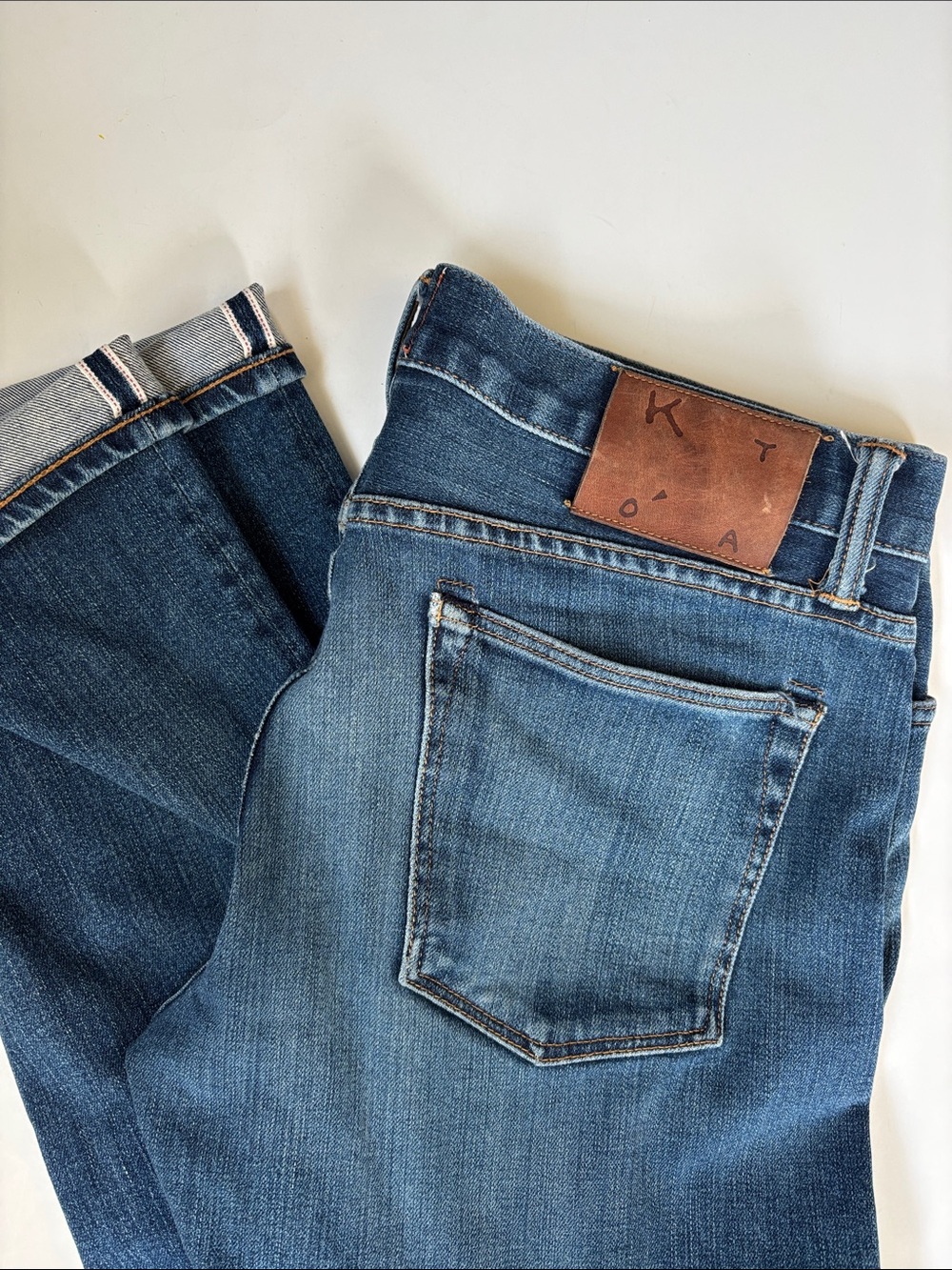 Hiroshi Kato The Pen Slim Selvedge Jeans Blue Mens 33 Actual 34 x 32